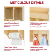 Monläurd Birch Wall-Mounted Diaper Organizer with Hooks