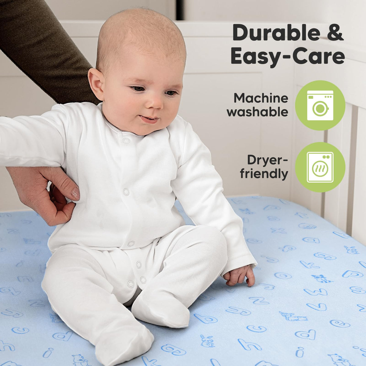 KeaBabies 2-Pack Organic Fitted Crib Sheets, 52 x 28 in