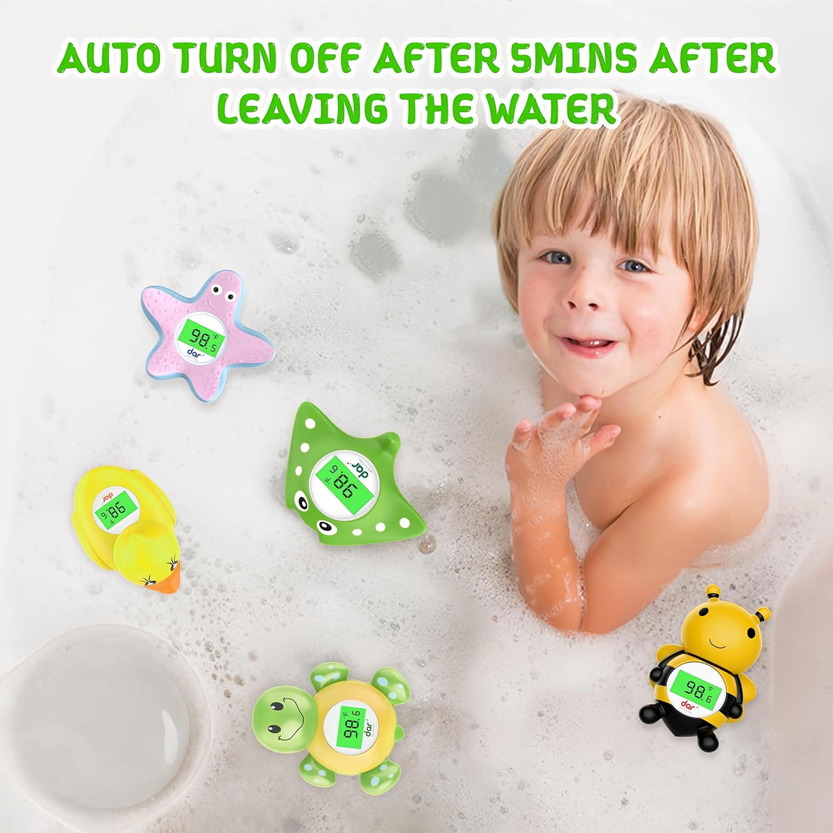 Digital Baby Bath Thermometer with 3-Color Temperature Warning
