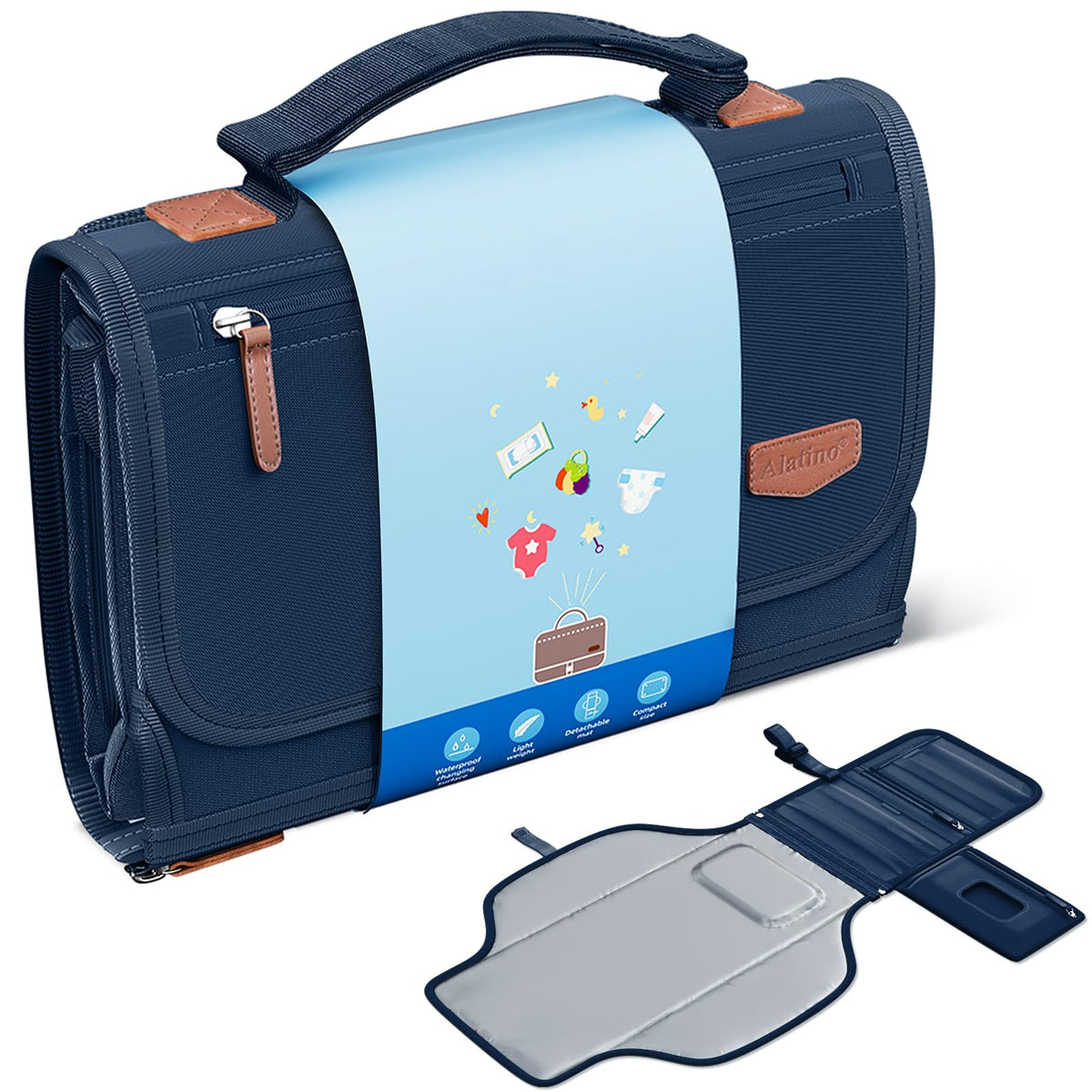 Alatino Portable Baby Diaper Changing Pad for Travel