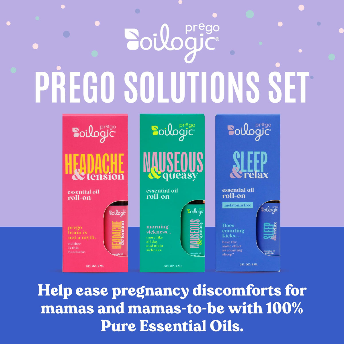 Oilogic Essential Oil Roll-On Set for Pregnant Women, 0.3 Fl Oz (3-Pack)