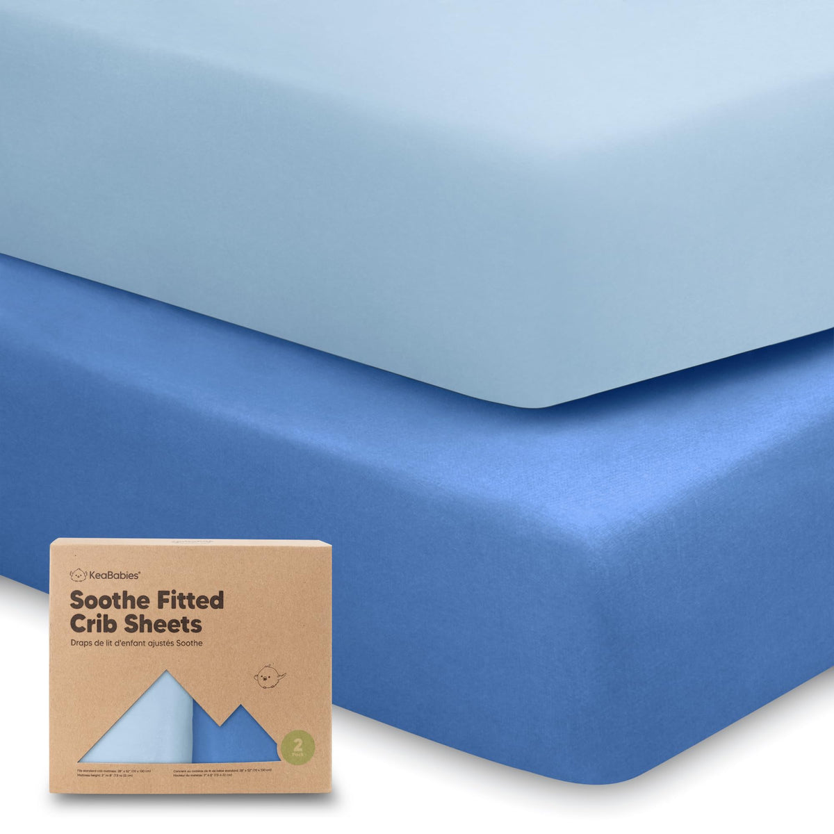KeaBabies 2-Pack Organic Fitted Crib Sheets, 52 x 28 in