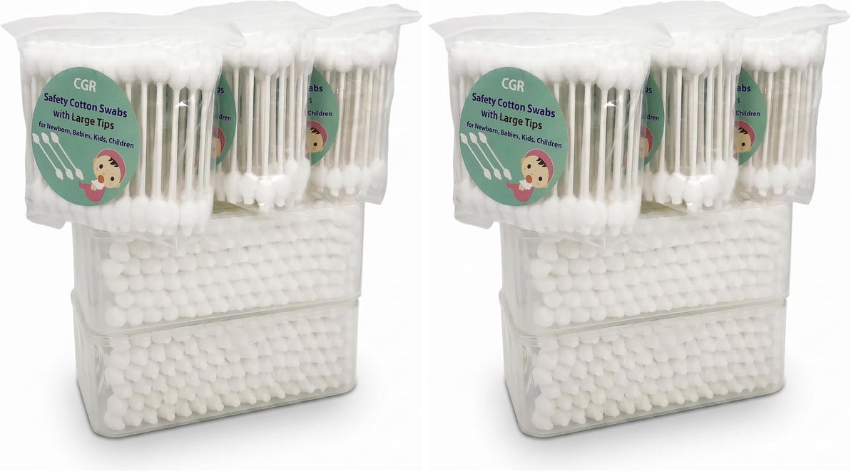 CGR Organic Cotton Baby Safety Swabs with Large Tips