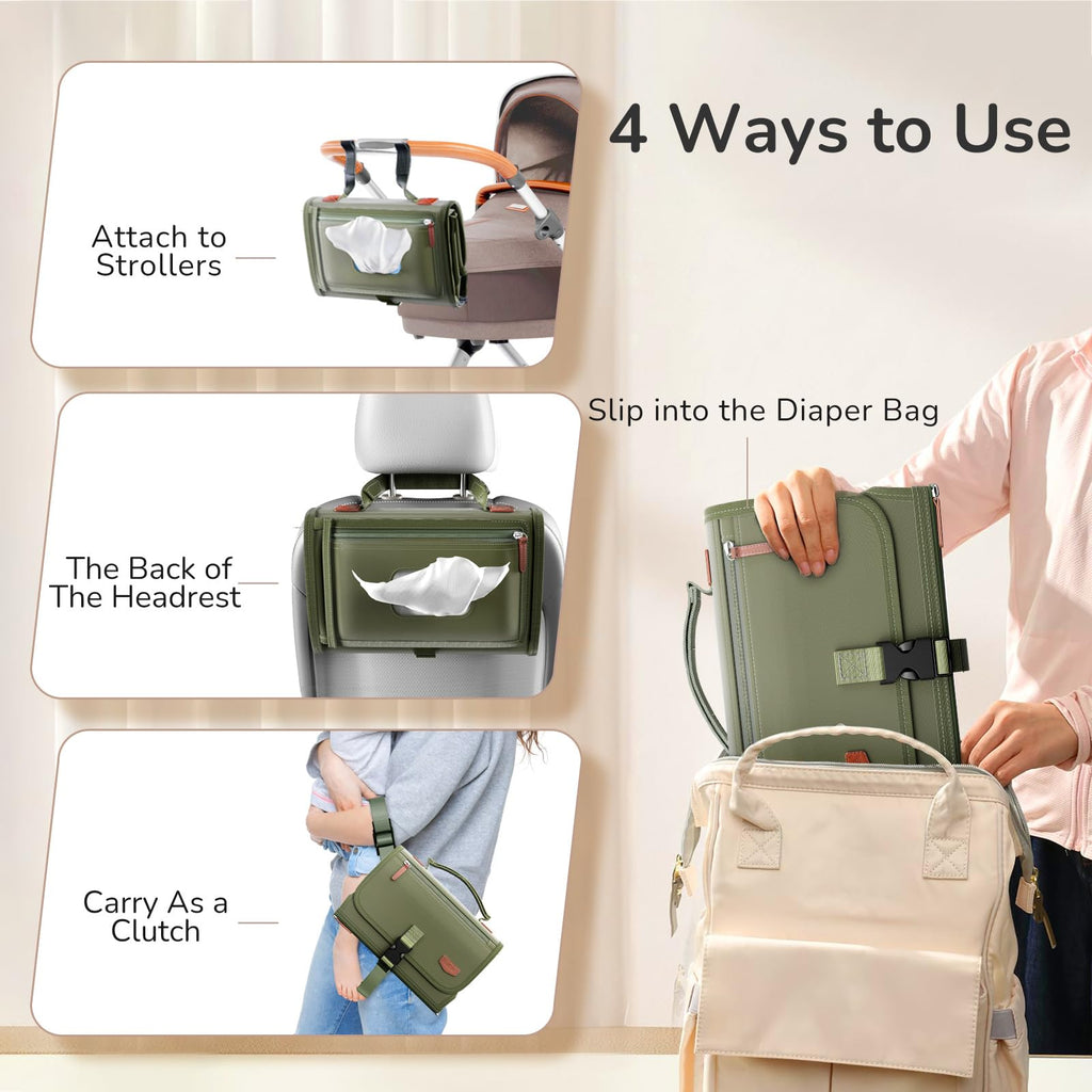 Alatino Portable Baby Diaper Changing Pad for Travel