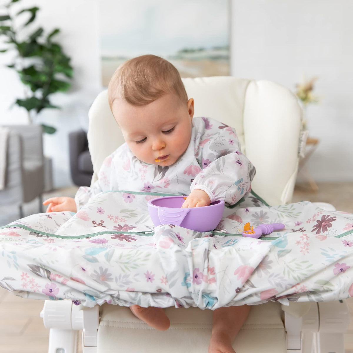 Bumkins Baby Tray Mate Sleeved Feeding Bib