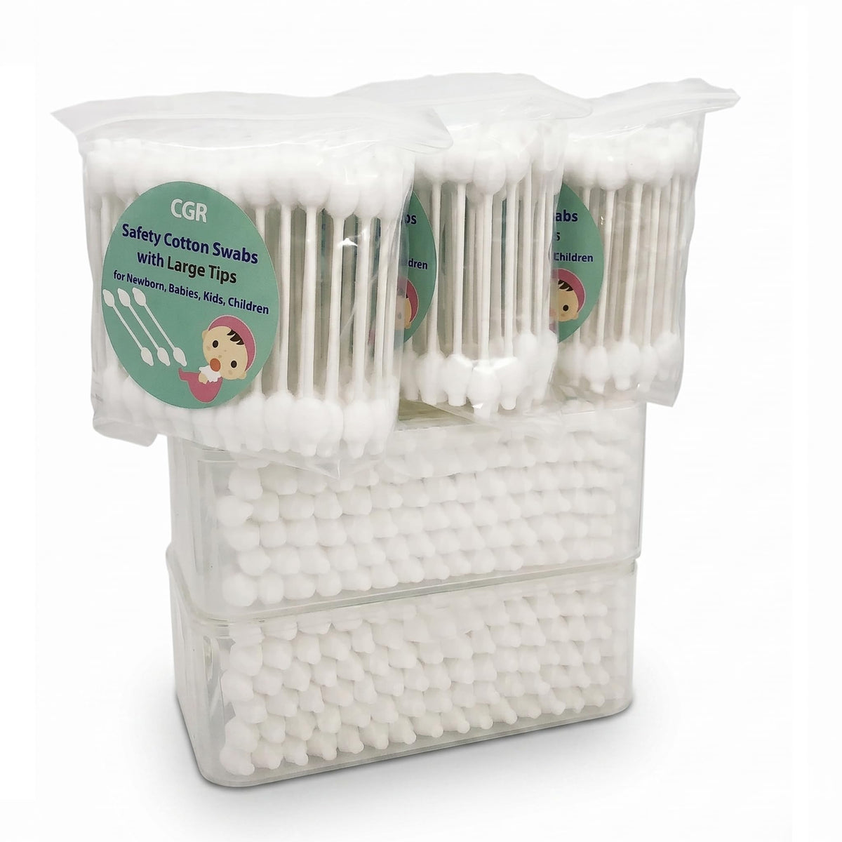 CGR Organic Cotton Baby Safety Swabs with Large Tips