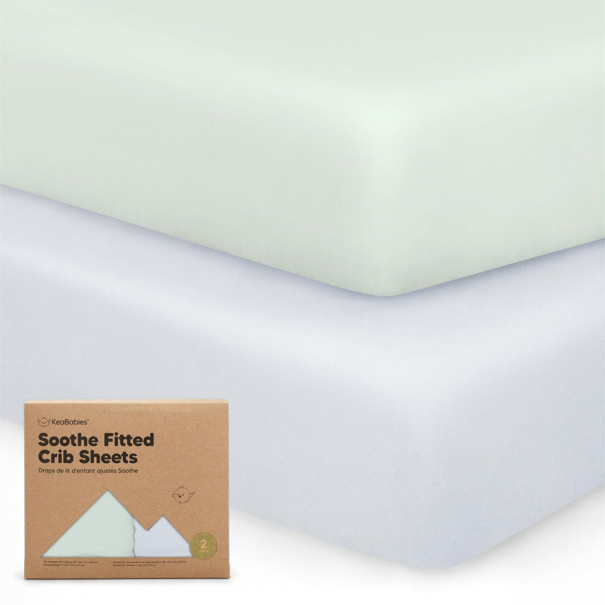 KeaBabies 2-Pack Organic Fitted Crib Sheets, 52 x 28 in