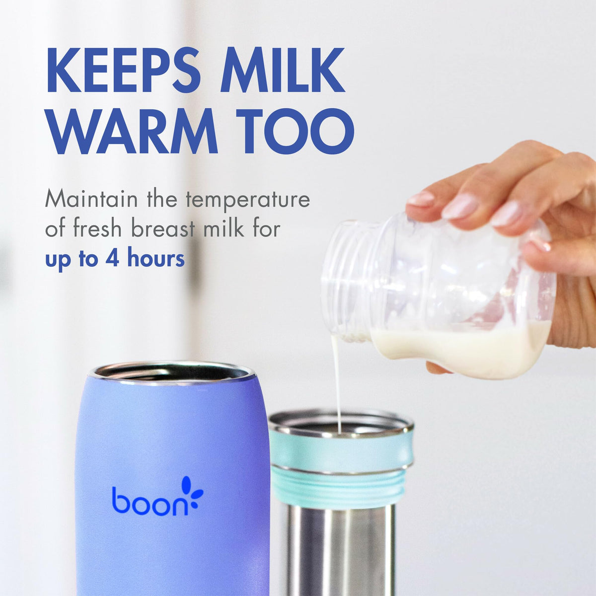 Boon Frosh Portable Breastmilk Chiller - Insulated Stainless Steel Cooler and Storage Container - Purple - Keeps Milk Cold for up to 17 Hours*