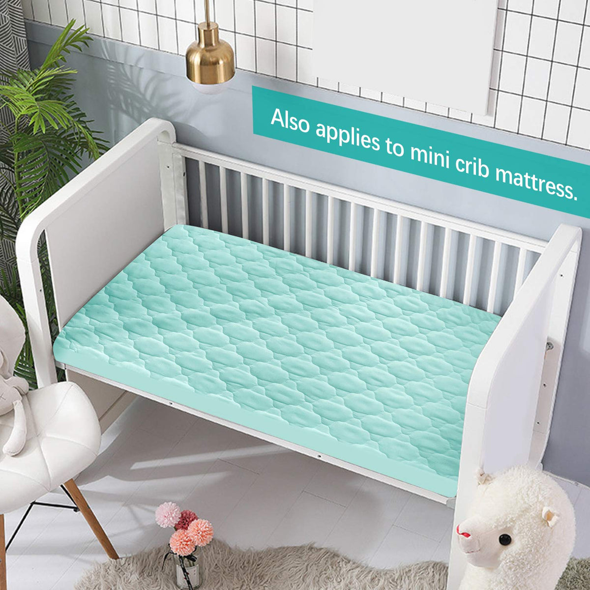 Waterproof Quilted Crib Mattress Protector Fitted Sheet