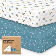 KeaBabies 2-Pack Organic Fitted Crib Sheets, 52 x 28 in