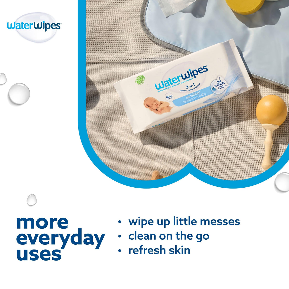 WaterWipes Original Plastic-Free Baby Wipes for Sensitive Skin