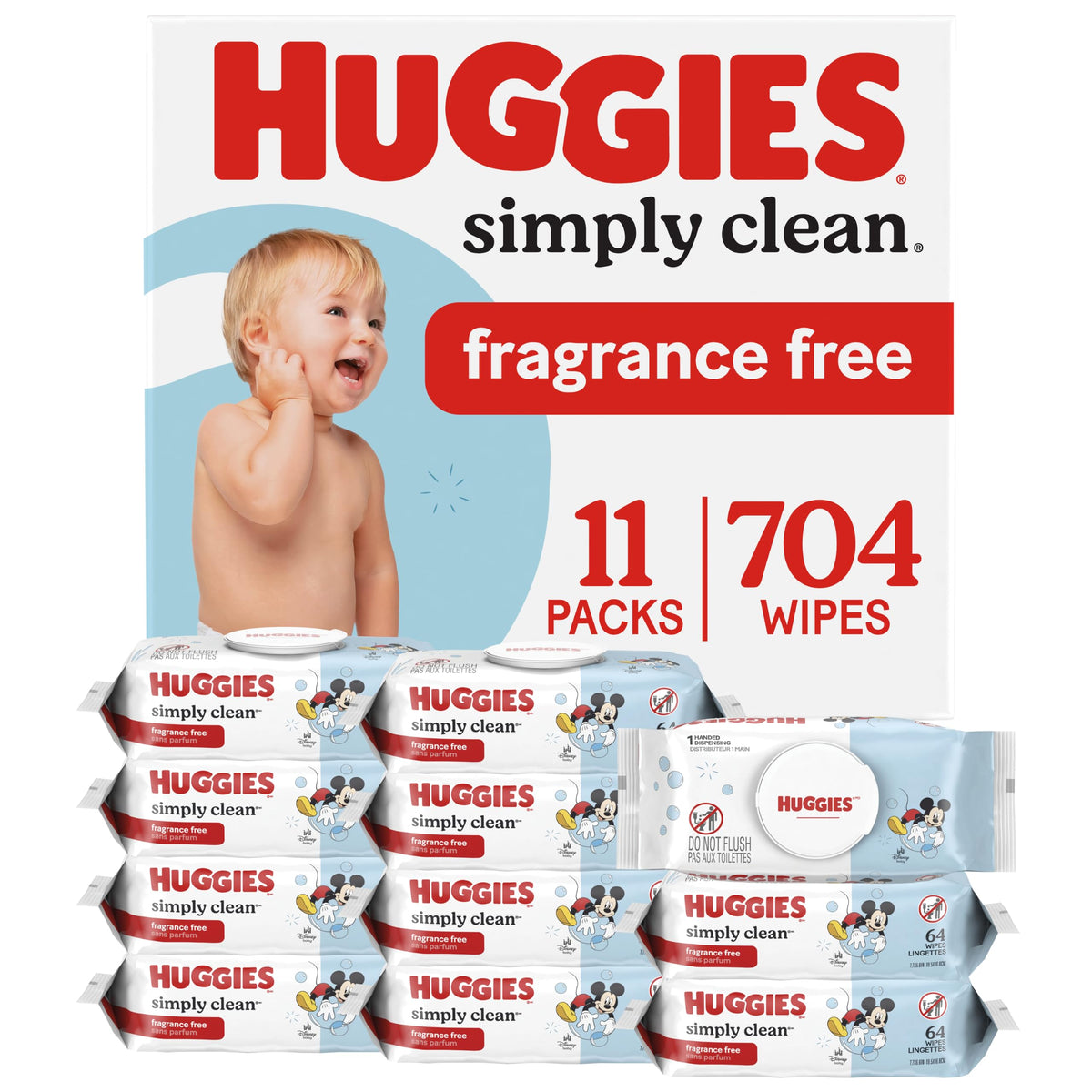 Huggies Simply Clean Unscented Baby Diaper Wipes
