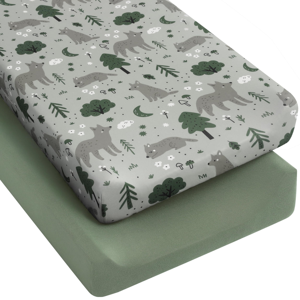 Yoofoss 2-Pack Fitted Crib Sheets for Baby Boys & Girls