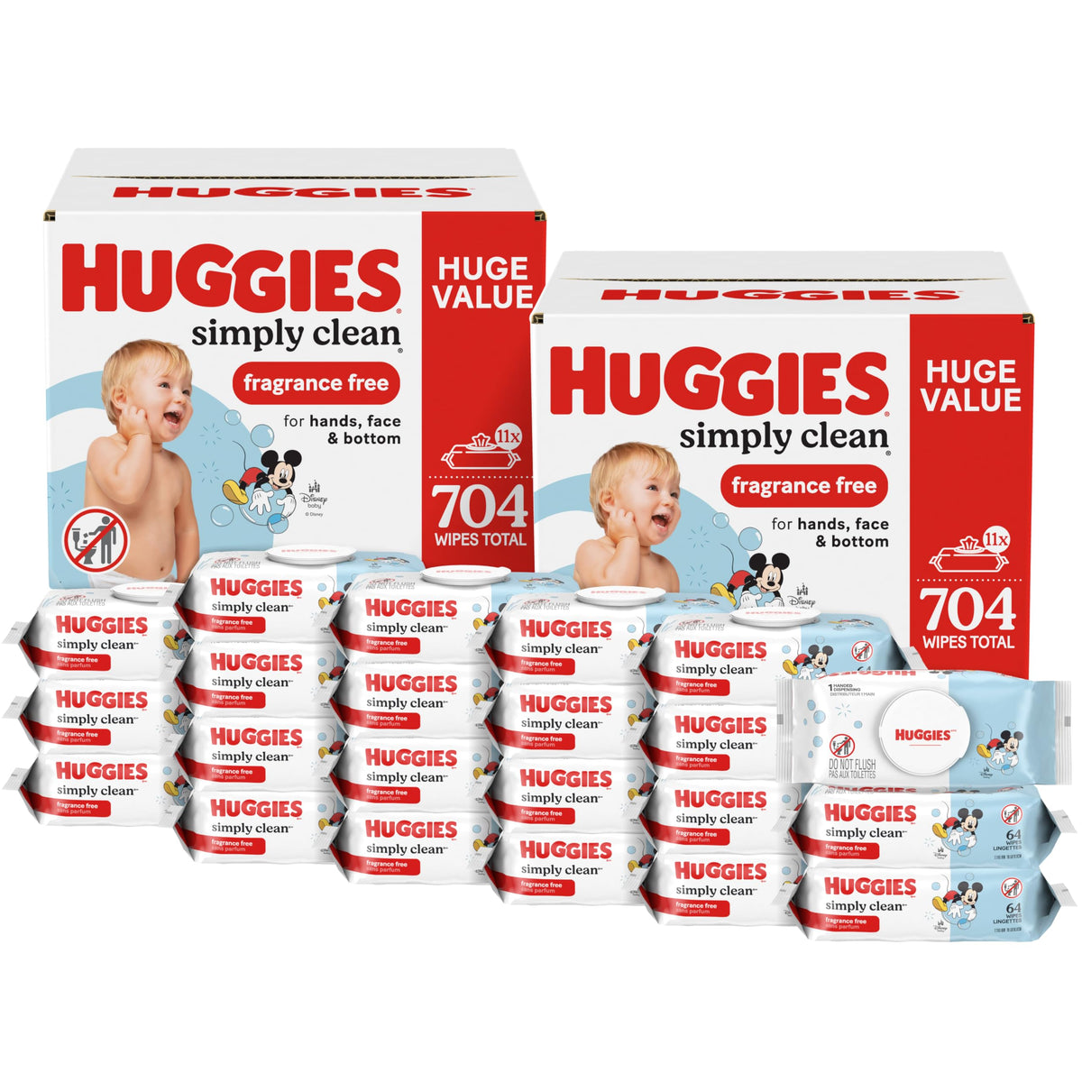 Huggies Simply Clean Unscented Baby Diaper Wipes