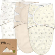 KeaBabies 3-Pack Organic Baby Swaddles for Newborns 0–6M