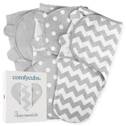 Comfy Cubs 3-Pack Easy Velcro Baby Swaddle Blankets