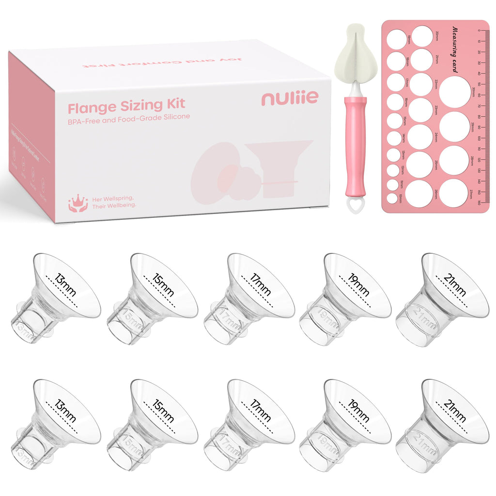 Nuliie Flange Sizing Kit for 24mm Flange/Shield of Most Pumps, Silicone Flange Inserts Replacement Kit, Pumping Essential Kit for Moms