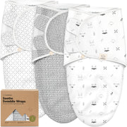 KeaBabies 3-Pack Organic Baby Swaddles for Newborns 0–6M