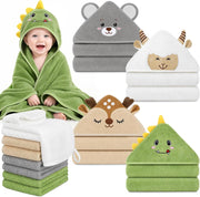 CandyHome 12-Piece Baby Bath Towel Set for Infants & Toddlers