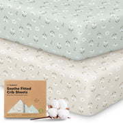 KeaBabies 2-Pack Organic Fitted Crib Sheets, 52 x 28 in