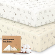 KeaBabies 2-Pack Organic Fitted Crib Sheets, 52 x 28 in