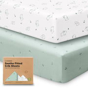 KeaBabies 2-Pack Organic Fitted Crib Sheets, 52 x 28 in