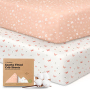 KeaBabies 2-Pack Organic Fitted Crib Sheets, 52 x 28 in