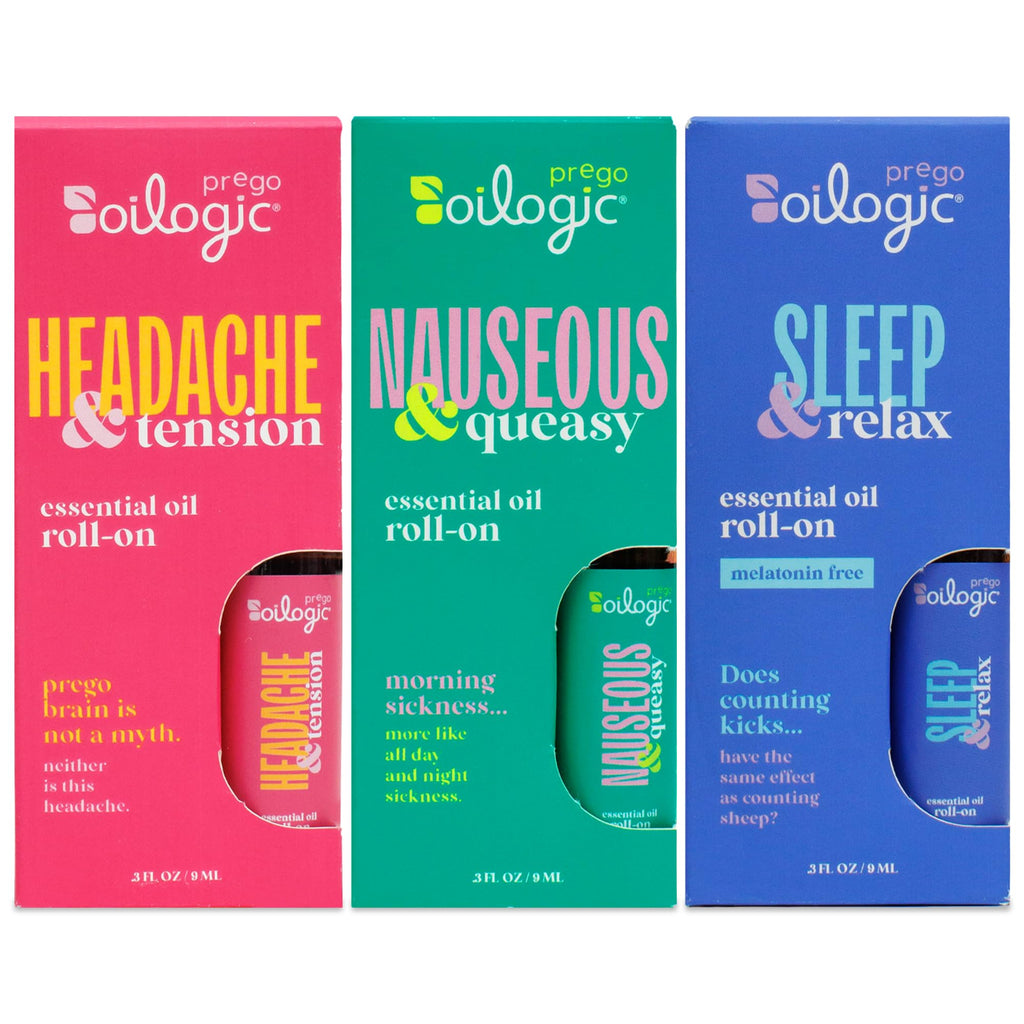 Oilogic Essential Oil Roll-On Set for Pregnant Women, 0.3 Fl Oz (3-Pack)