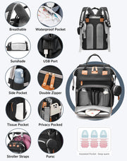 Astro alan Waterproof Diaper Backpack with Changing Station