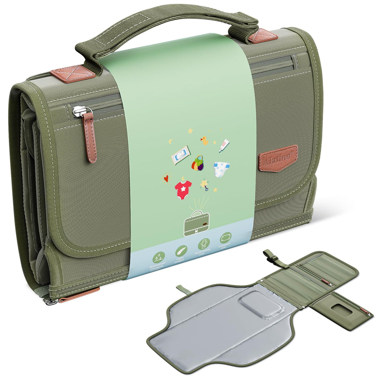 Alatino Portable Baby Diaper Changing Pad for Travel