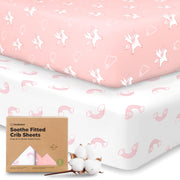KeaBabies 2-Pack Organic Fitted Crib Sheets, 52 x 28 in