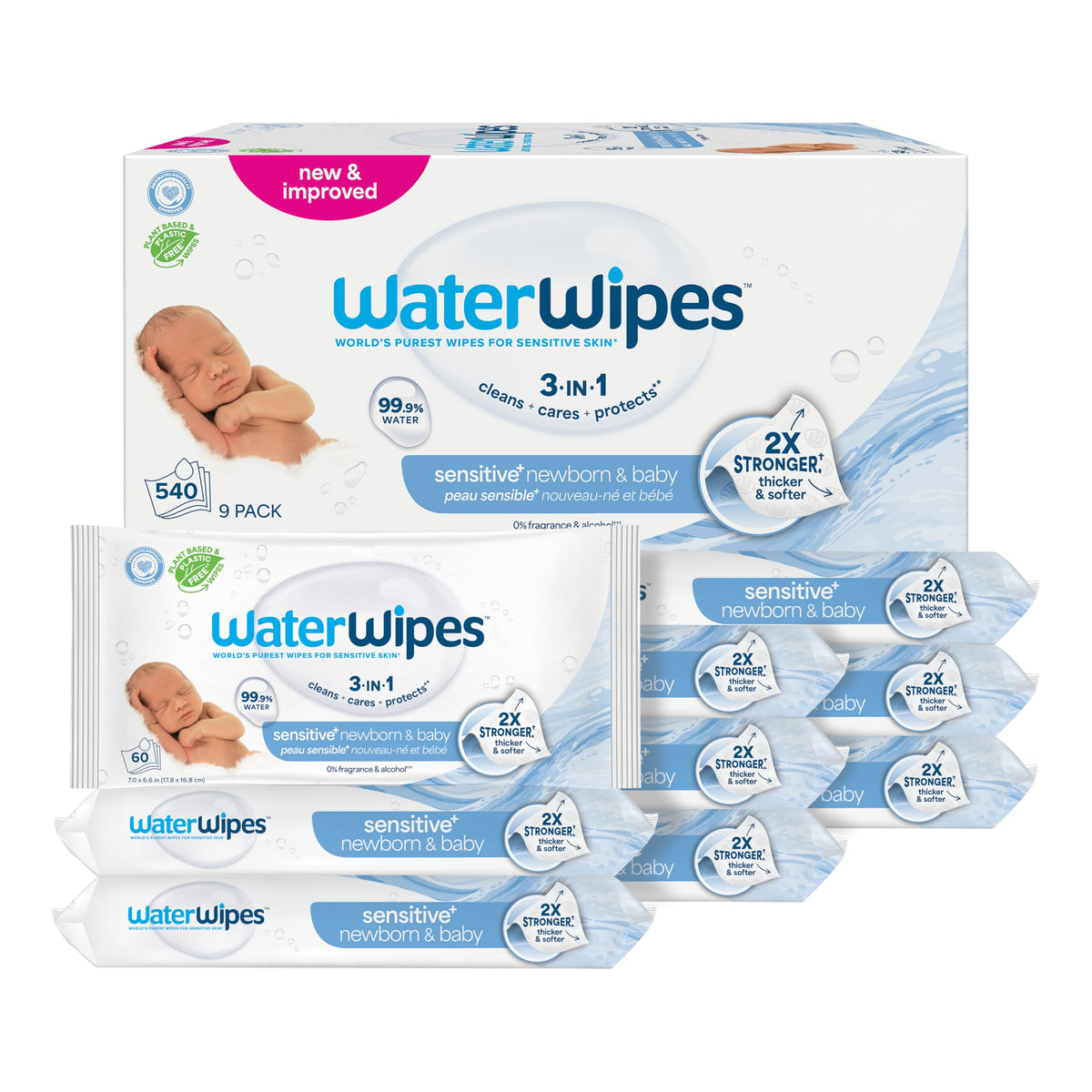 WaterWipes Original Plastic-Free Baby Wipes for Sensitive Skin