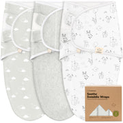 KeaBabies 3-Pack Organic Baby Swaddles for Newborns 0–6M
