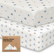 KeaBabies 2-Pack Organic Fitted Crib Sheets, 52 x 28 in
