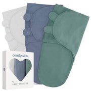Comfy Cubs 3-Pack Easy Velcro Baby Swaddle Blankets