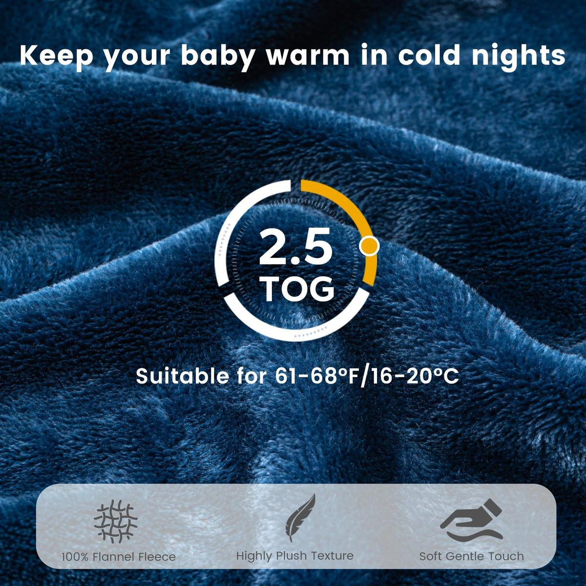 ZIGJOY 2.5 TOG Fleece Baby Swaddle Sleep Sack 3–12 Months