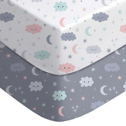 Yoofoss 2-Pack Fitted Crib Sheets for Baby Boys & Girls