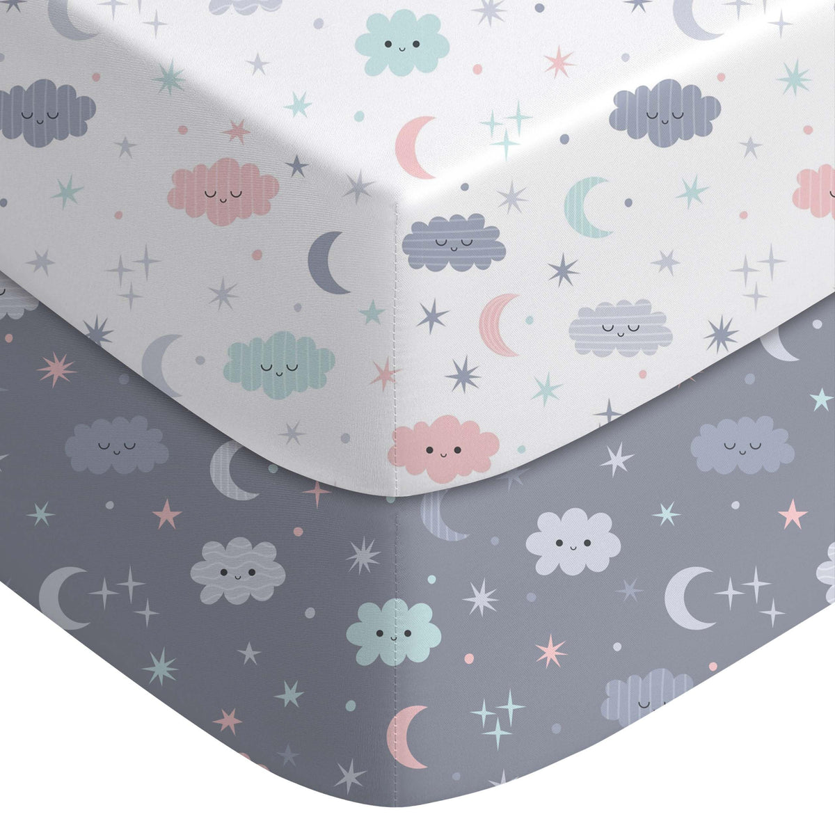 Yoofoss 2-Pack Fitted Crib Sheets for Baby Boys & Girls