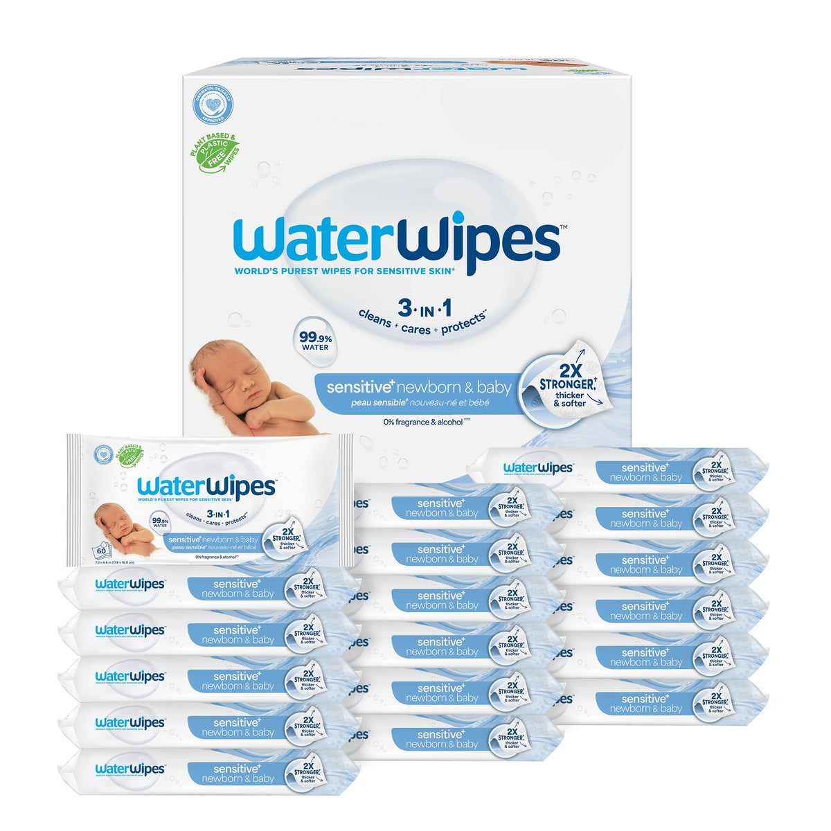 WaterWipes Original Plastic-Free Baby Wipes for Sensitive Skin