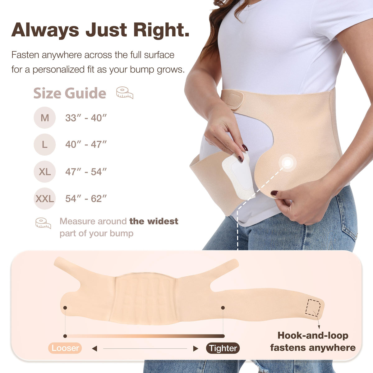 Enthra Pregnancy Belly Band with Extra-Wide Back Support for Hips & Pelvis