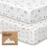 KeaBabies 2-Pack Organic Fitted Crib Sheets, 52 x 28 in