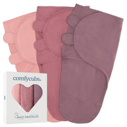 Comfy Cubs 3-Pack Easy Velcro Baby Swaddle Blankets