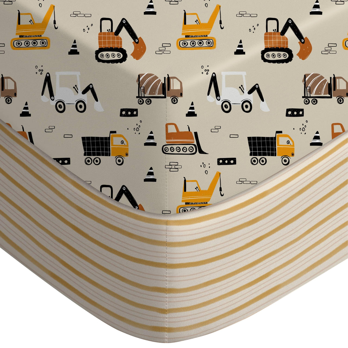 Yoofoss 2-Pack Fitted Crib Sheets for Baby Boys & Girls