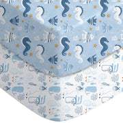 Yoofoss 2-Pack Fitted Crib Sheets for Baby Boys & Girls