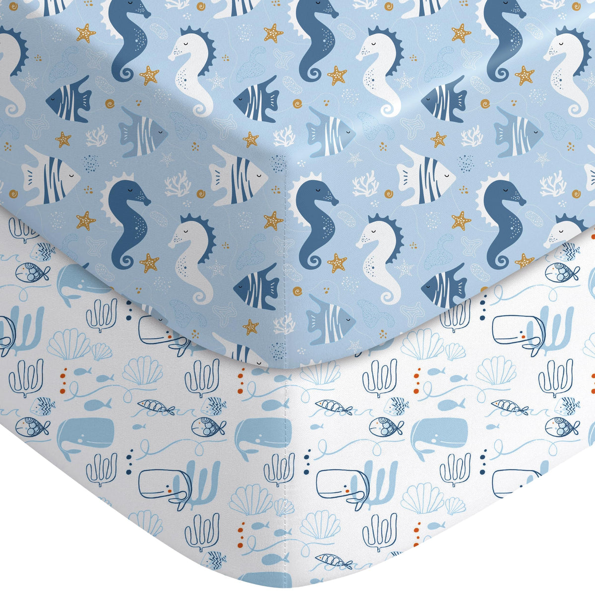 Yoofoss 2-Pack Fitted Crib Sheets for Baby Boys & Girls