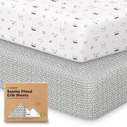 KeaBabies 2-Pack Organic Fitted Crib Sheets, 52 x 28 in