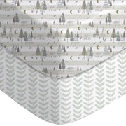 Yoofoss 2-Pack Fitted Crib Sheets for Baby Boys & Girls