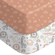 Yoofoss 2-Pack Fitted Crib Sheets for Baby Boys & Girls