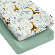 Yoofoss 2-Pack Fitted Crib Sheets for Baby Boys & Girls