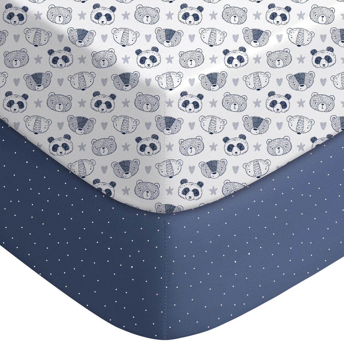 Yoofoss 2-Pack Fitted Crib Sheets for Baby Boys & Girls